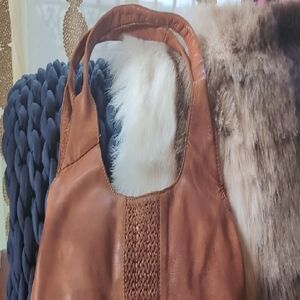Elegant Brown Leather Tote Bag